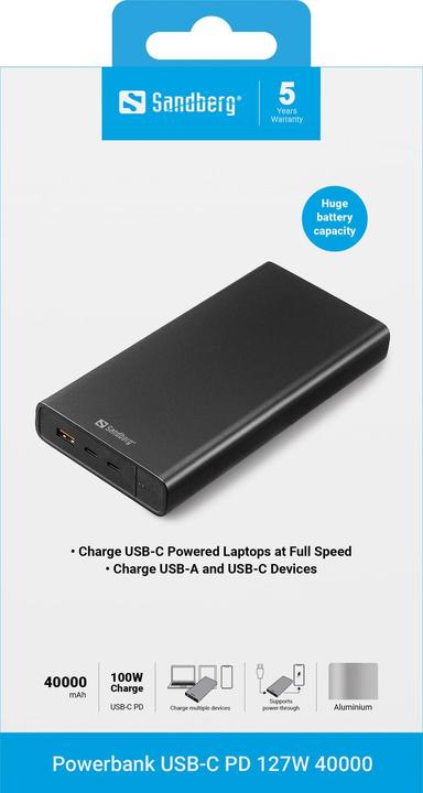 Produktbild Sandberg Powerbank (40000 mAh, 100 W, 148 Wh)