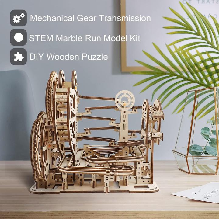 Produktbild The Toy Company 3D Holz Kugelbahn, Murmelbahn Puzzle aus Holz, batteriebetrieben
