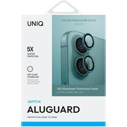 Thumbnail - Uniq Optix Aluminium Camera Lens Protector iPhone 16 6.1" / 16 Plus 6.7" emerald szkło na obiektyw a (1 Stück, Apple iPh...