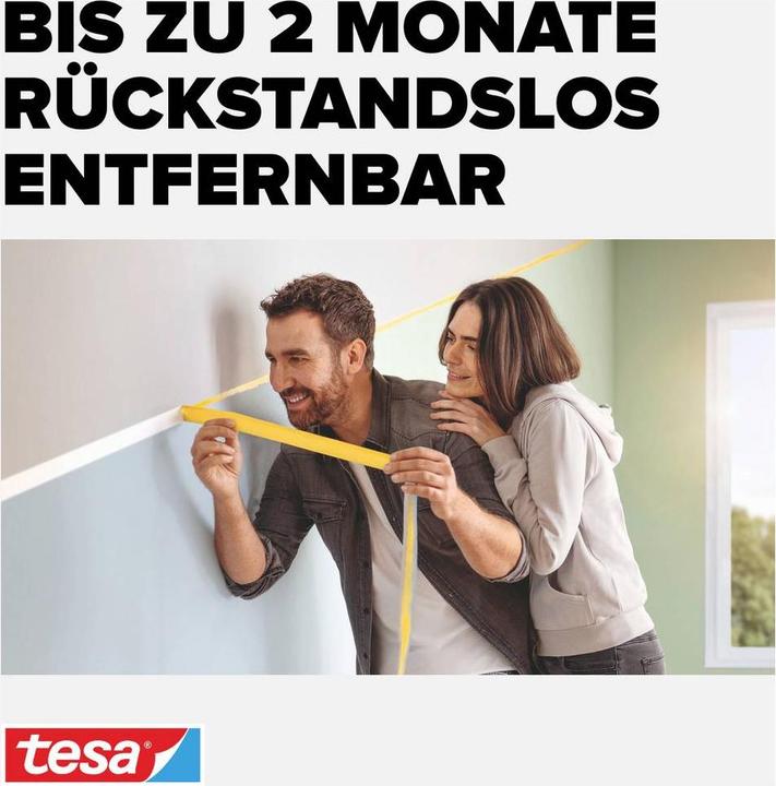 Produktbild tesa Malerkrepp Perfect+, Abdeckklebeband für präzises Abkleben im Innenbereich (30 mm)