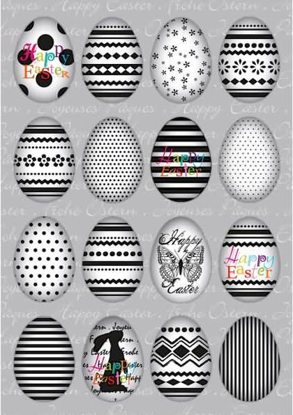 Produktbild Magni Ostersticker DECOR Eierset schwarz weiss (3 x)
