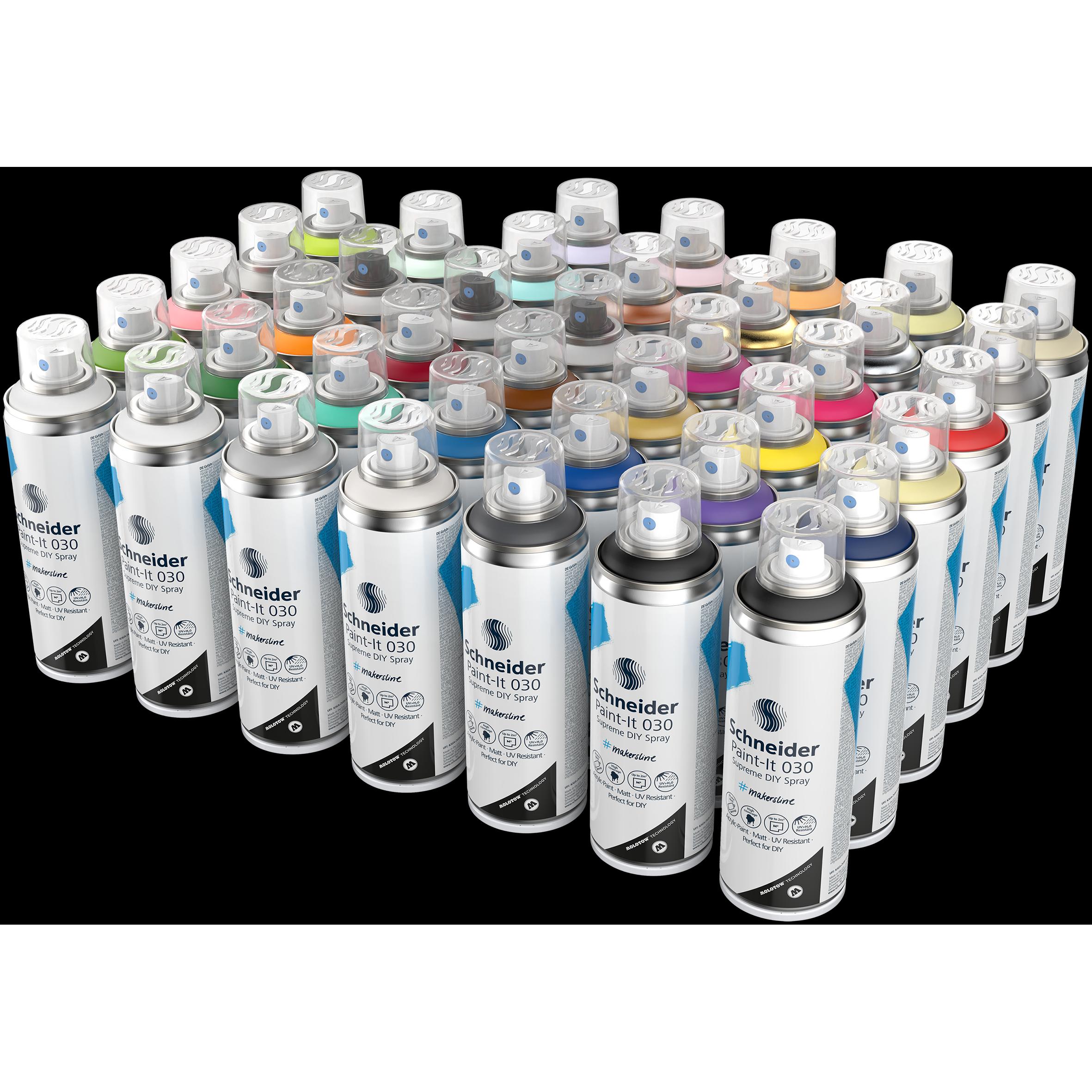 Schneider, Künstlerfarbe + Bastelfarbe, Warenpaket Supreme DIY Spray Paint-It 030 (Sortiert, 200 ml)