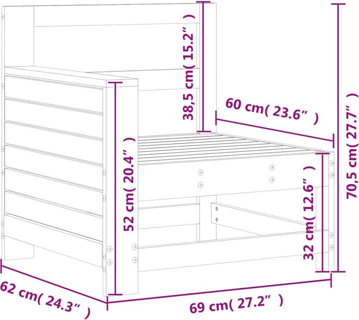 Image du produit vidaXL Canapé de jardin avec accoudoirs