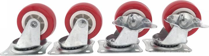 Immagine prodotto Benson Set ruote piroettanti 4x50mm rosso, 2x con freno