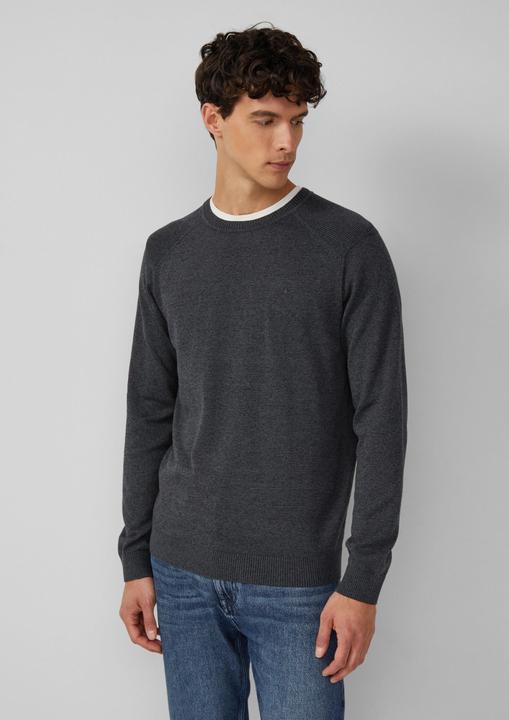 Produktbild s.Oliver Strickpullover Pullover aus Moulinéstrick mit Crew Neck und Raglanärmeln (M)