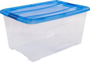 Actual product image Iris Clear NTB Storage Box 45.0 l transparent, blue 39.5 x 57.5 x 30.5 cm (45 l)