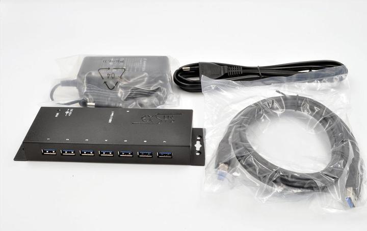 Produktbild Exsys USB 3.2 HUB 7-Port extern inkl.Netz. inkl.Netzteil 12V/3A und USB Kabel (USB-B, 7 Ports)