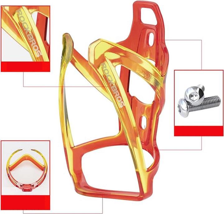 Actual product image Rockbros FK338 bicycle holder for water bottle - red and yellow