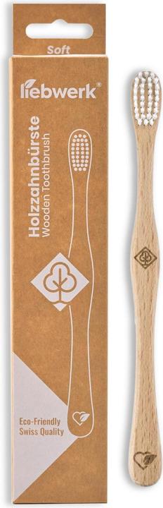 Actual product image Liebwerk Wooden toothbrush Soft Leaf (Soft, 1 x)