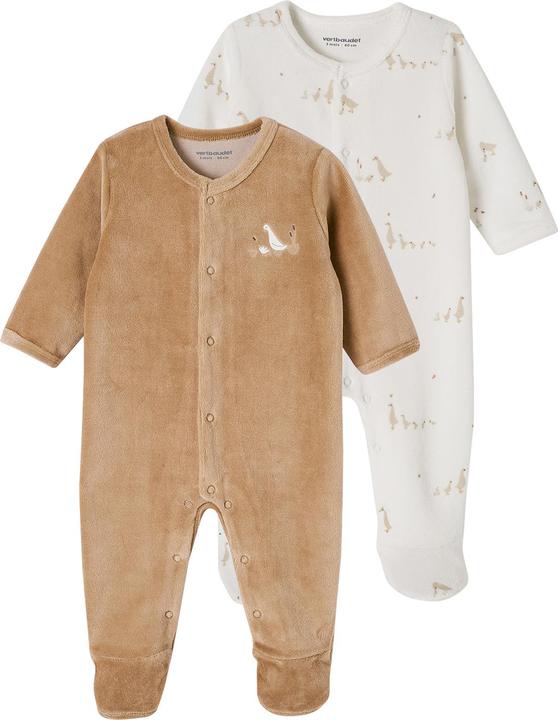 Produktbild Vertbaudet 2er-Pack Baby Samtstrampler mit Bio-Baumwolle (68)