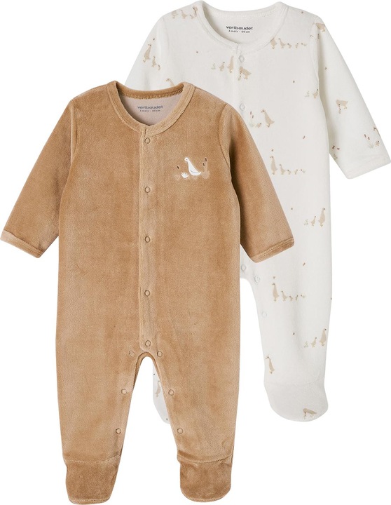Actual product image Vertbaudet 2er-Pack Baby Samtstrampler mit Bio-Baumwolle (68)