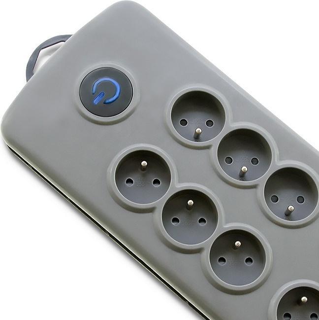 Produktbild Qoltec 50162 surge protector Grey 8 AC outlet(s) (8x, CEE 7/16, 2.50 m)