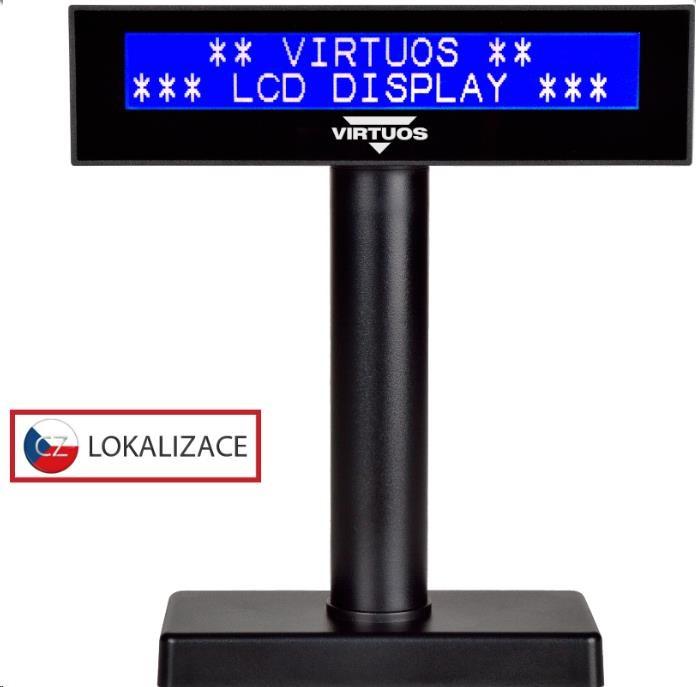 Actual product image Virtuoso LCD customer display Virtuos FL-2026MB 2x20, USB, black