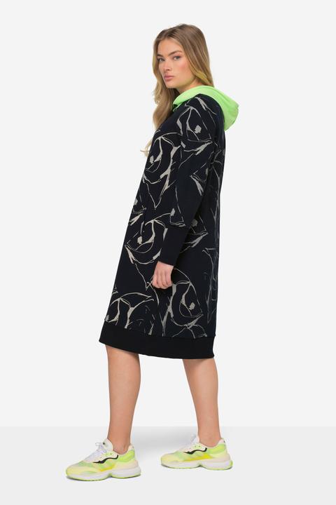 Produktbild Laurasøn Sweatkleid, Kapuze, Langarm, allover Print (XL)