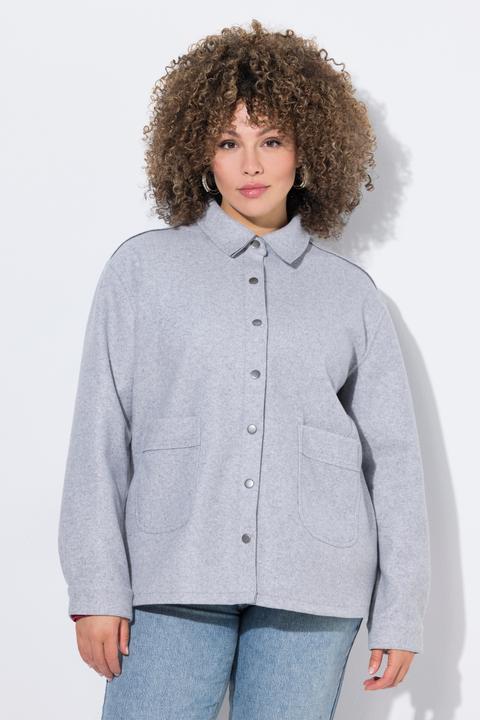 Immagine prodotto Ulla Popken Shaket dal taglio oversize con collo da camicia e maniche lunghe (54)