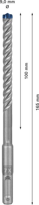 Produktbild Bosch Professional Zubehör EXPERT SDS plus-7X Hammerbohrer, 9 x 100 x 165 mm (9 Millimeter)