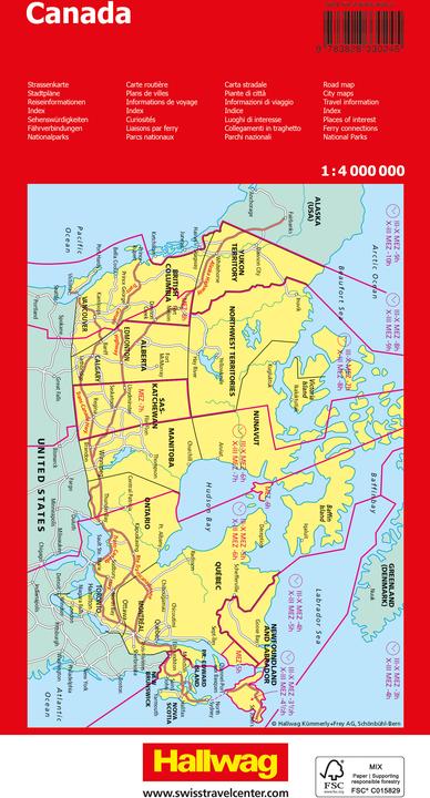 Actual product image Hallwag Strassenkarte Kanada 1:4 Mio