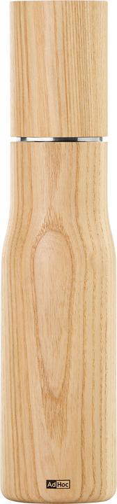 AdHoc Pepper / salt mill Levo CeraCut® Ceramic grinder, light ash wood/stainless steel, D: 6.5 cm, H: 27 (Pepper, Salt)