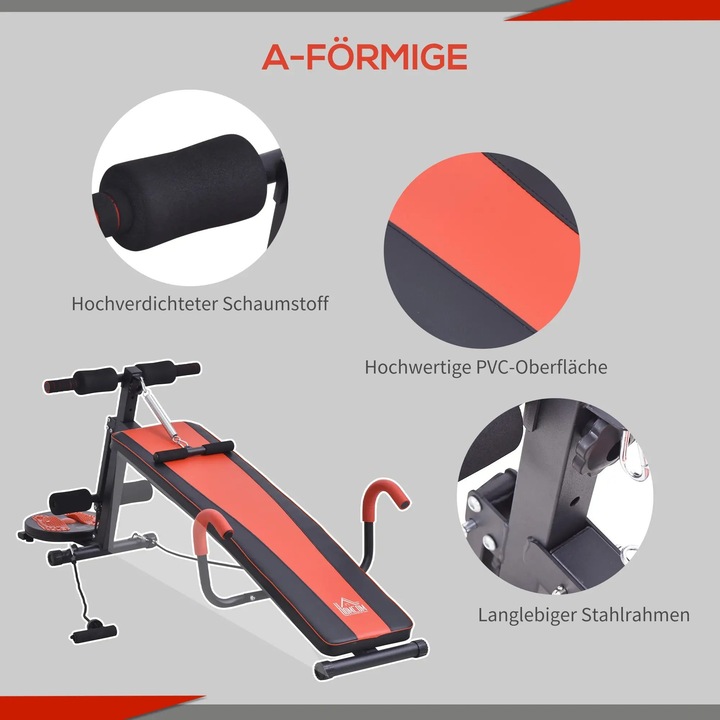 Produktbild Swisshandel24 Sit Up Bank Bauchtrainer Trainingsbank Fitnessbank Verstellbar Gepolstert mit Widerstand 120 kg Bela