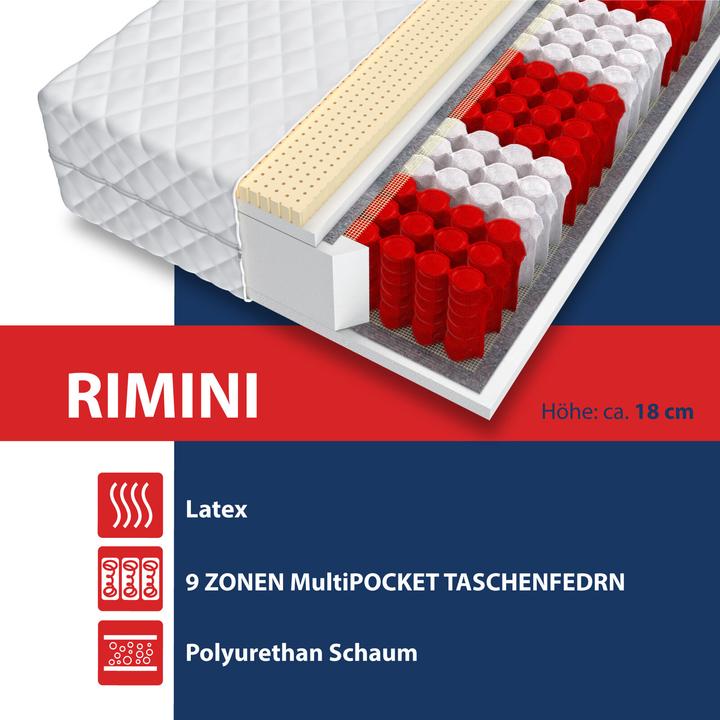 Produktbild Avetoe Matratze 160x200 RIMINI LATEX EXCLUSIVE 9 Zonen (160 x 200 cm)