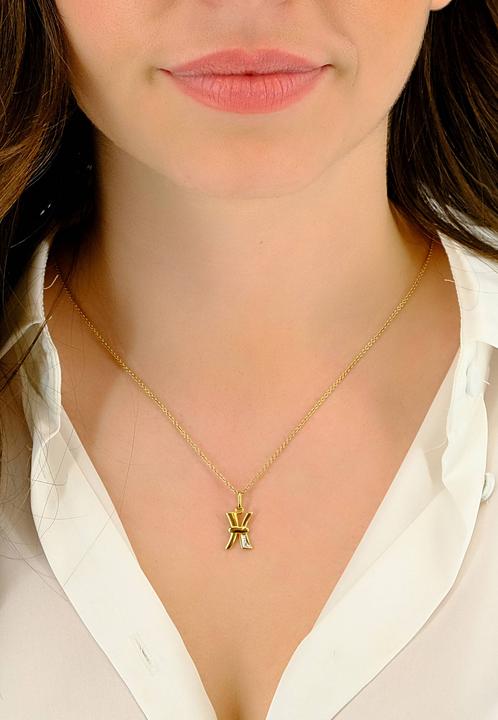 Image du produit Muau Lettre (750, Or blanc, Or jaune 18 carats)