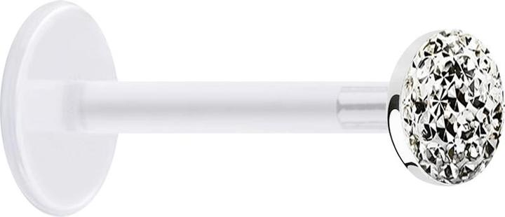 Produktbild Star Piercing Micro Labret transparent mit Kristallscheibe silber Epoxy Schutzschicht (ohne Messing, 925 Sterlingsilber, Kunststoff)