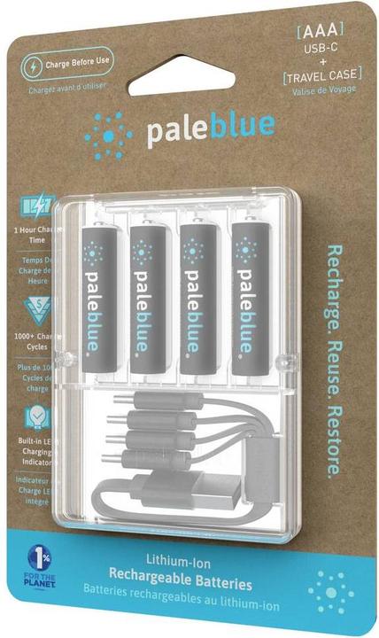 Produktbild Pale Blue AAA USB-C (4 Stk., AAA / LR03 / Micro / R03 / AM4 / MN2400 / KR03, 600 mAh)