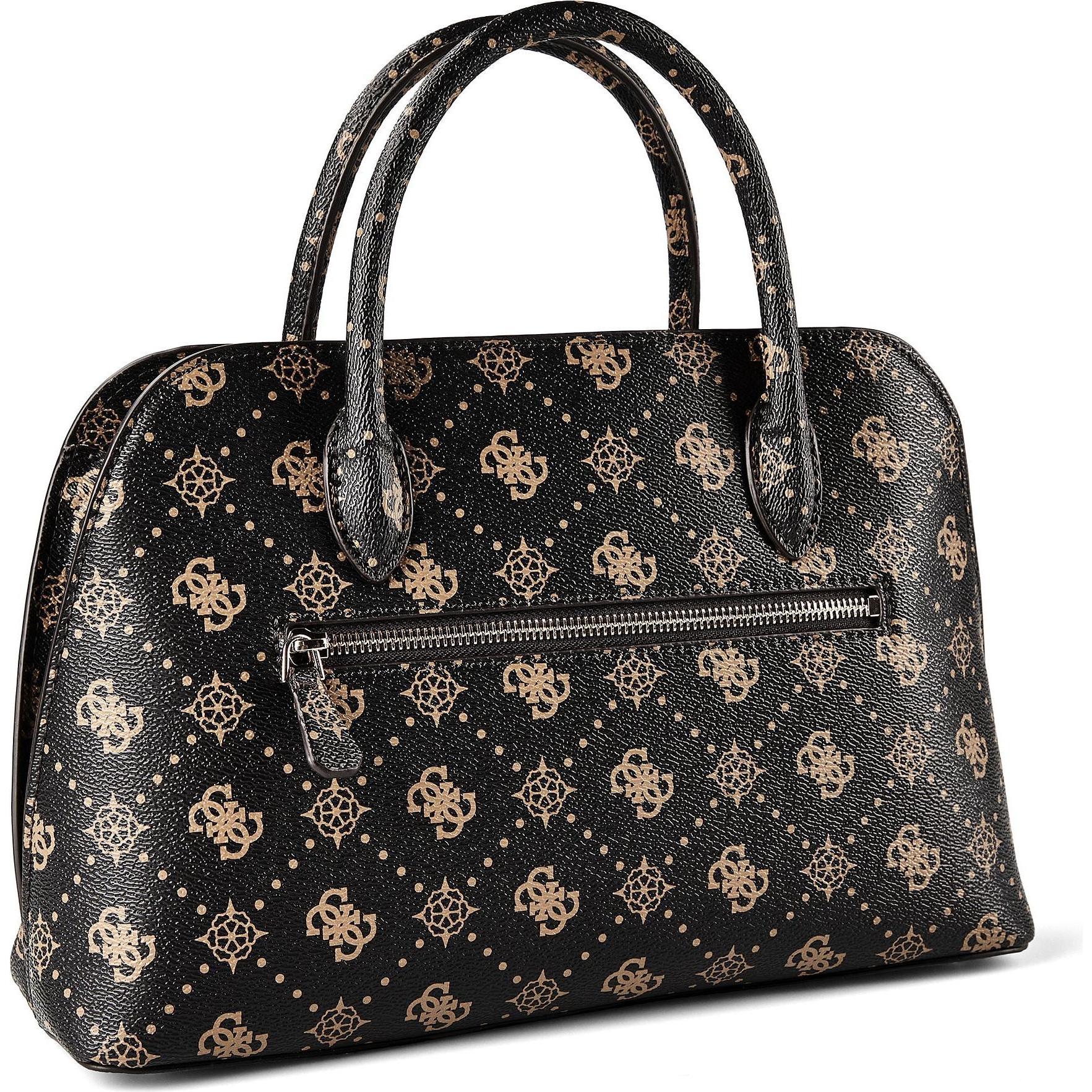 Guess, Donne, Borsetta, Emelie Logo Two Comp Satchel, Marrone