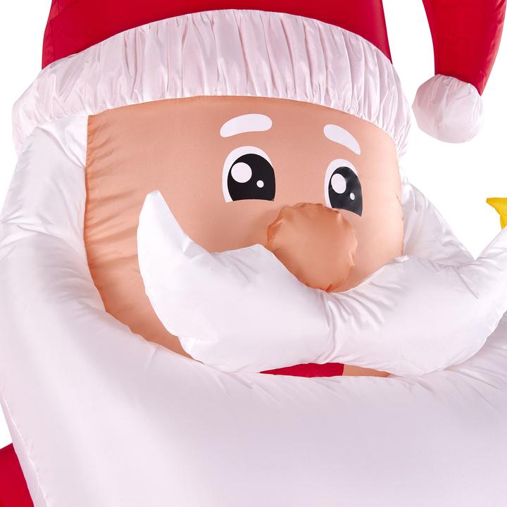 Actual product image Beliani Inflatable Father Christmas with LED Lighting red 225 cm IVALO
