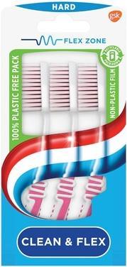 Actual product image Aquafresh Cleanflex Hard Trio Toothbrush (Hard)