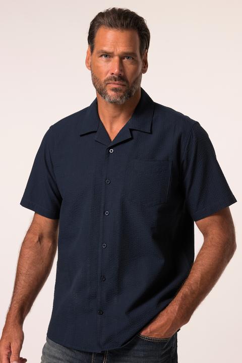 Image du produit JP1880 Chemise JP 1880 en seersucker, coupe Cuba-Fit, manches courtes et col cubain - jusqu'au 8 XL (6XL)