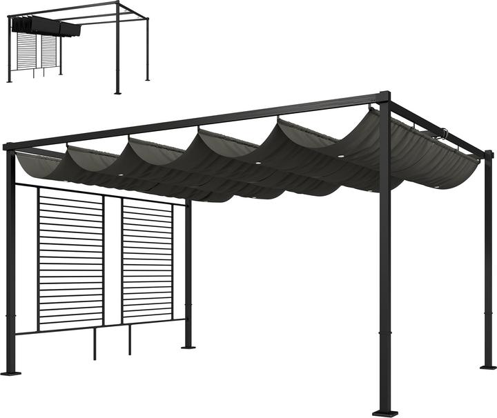 Immagine prodotto Outsunny Pergola Stahl, Polyester Dunkelgrau (387 cm, 297 cm)
