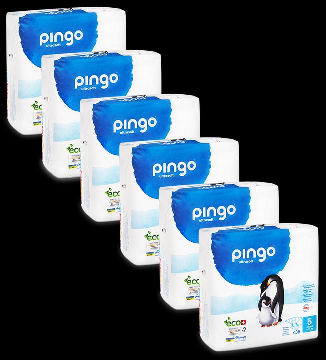 Pingo Couches écologiques (Taille 5, Pack mensuel, 216 pièce(s))