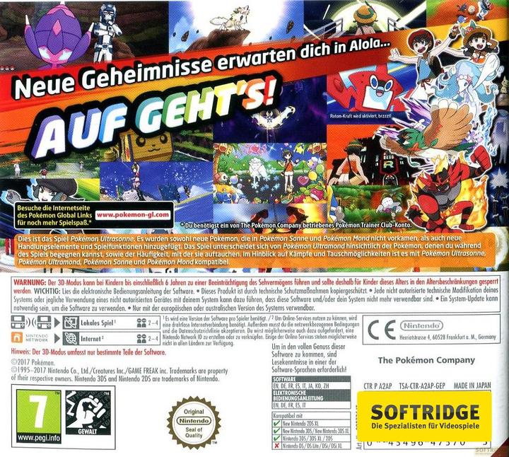 Produktbild Nintendo Pokémon Ultrasonne (3DS, EN)