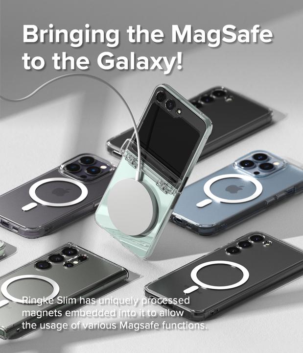 Actual product image Ringke Case for Galaxy Z Flip 5 SLIM HINGE MAGNETIC CLEAR (Samsung Galaxy Z Flip5)