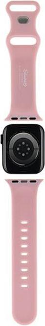 Actual product image Hello Kitty Pasek HKAWLSCHBLP Apple Watch 42/44/45/49mm różowy/pink strap Silicone Kitty Head (42 mm, Stainless steel, Silicone)