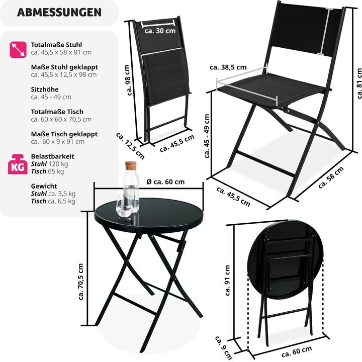 Image du produit tectake Ensemble de jardin Düsseldorf (60 cm)