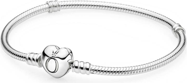 Pandora Bracciale con chiusura a cuore (19 cm, Argento)