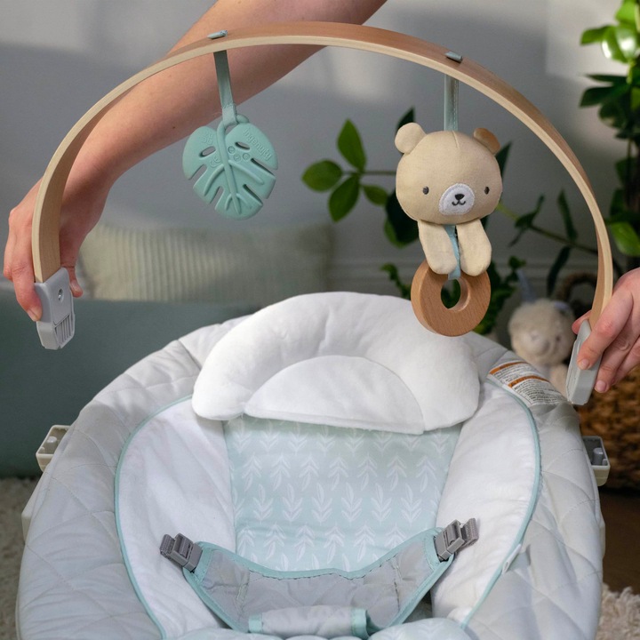 Actual product image Ingenuity Cozy Spot Bouncer with Wood Toy Bar