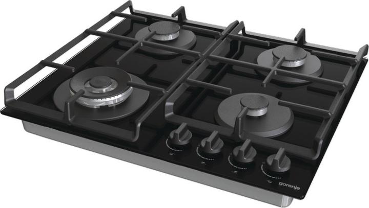 Produktbild Gorenje Hob GTW641EB Gas on glass, Number of burners/cooking zones 4, Mechanical, Juodas