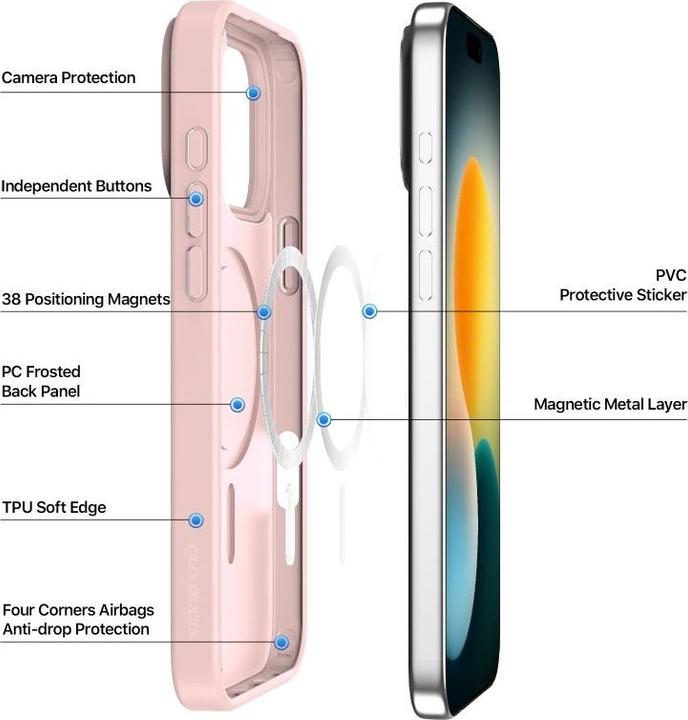 Immagine prodotto Dux Ducis DUCIS iPhone 17 Pro Max Case with MagSafe - Pink (Apple iPhone 17 Pro Max)