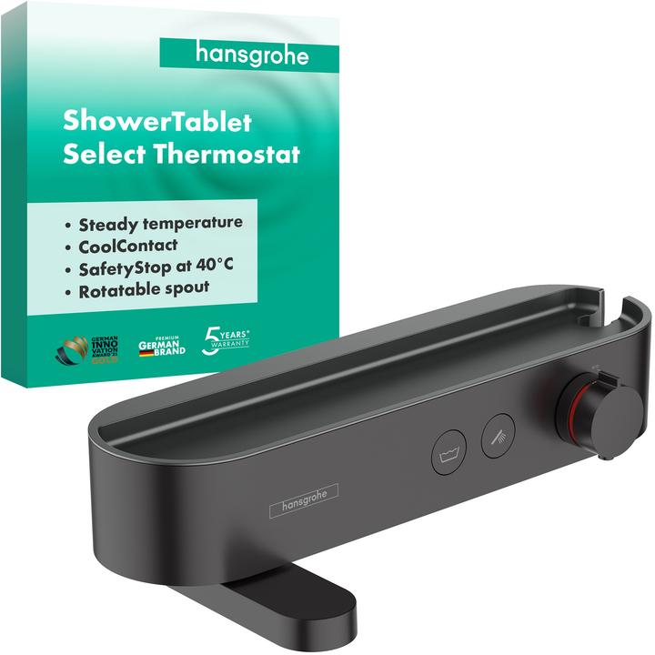Produktbild hansgrohe HG Wannentherm SHOWERTABLET SELECT 400 Aufputz, DN 15 mattschwarz
