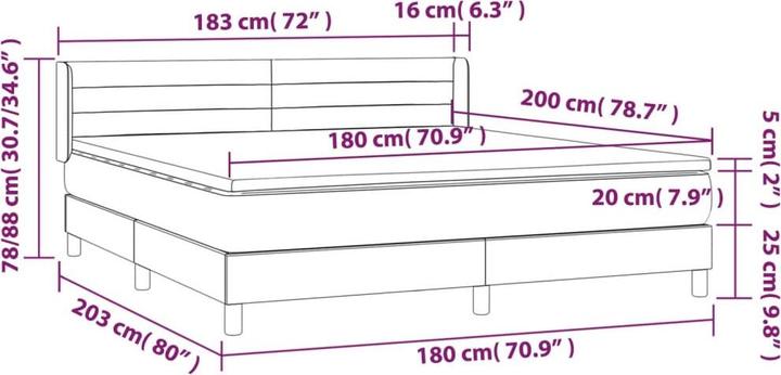 Actual product image vidaXL Boxspringbett (180 x 200 cm)