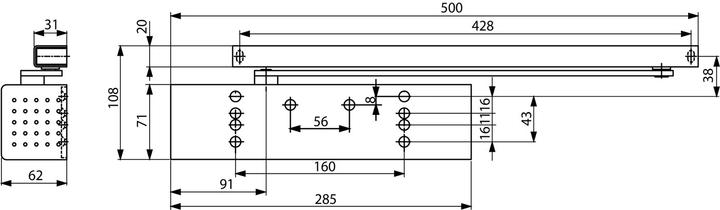 Productafbeelding Dormakaba Deurdranger TS 93 B Contur Design (Interieur)