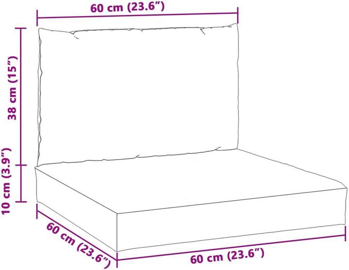 Produktbild vidaXL 10-tlg. Garten-Lounge-Set mit Kissen (60 x 60 cm)