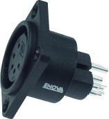 Actual product image Enova XLR panel jack, outdoor, 5 pole, black