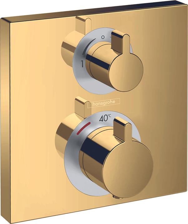 Actual product image hansgrohe Ecostat Square thermostat concealed for 2 consumers (polished gold optic)