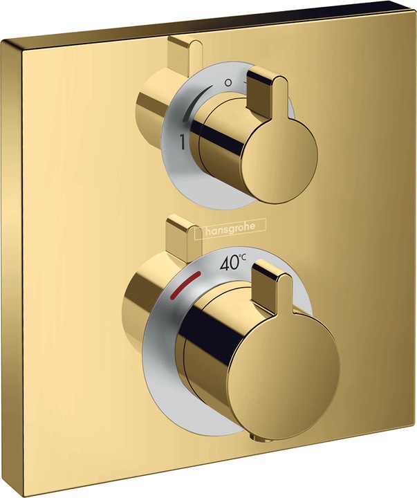 Produktbild hansgrohe Ecostat Square Thermostat Unterputz für 2 Verbraucher (polished gold optic)