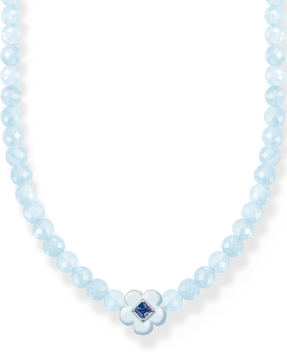 Produktbild Thomas Sabo Choker Blume mit blauen Perlen (925er Silber, Emaille, 34 cm)