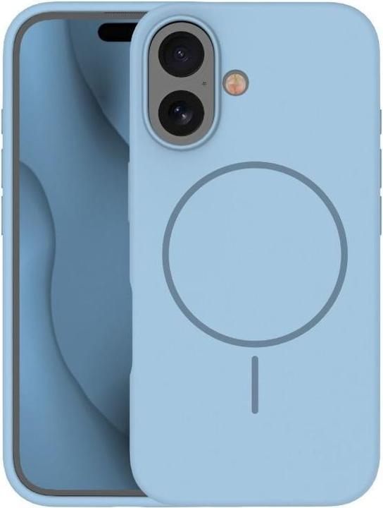 Immagine prodotto iLike Back panel cover Apple iPhone 16 Soft Touch Silicone case With Magnetic Light Blue (Apple iPhone 16)